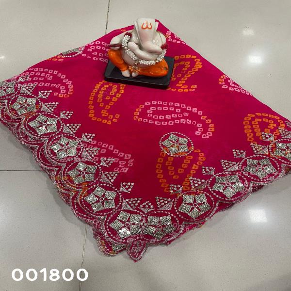 GORGETTE Bandhani Saree