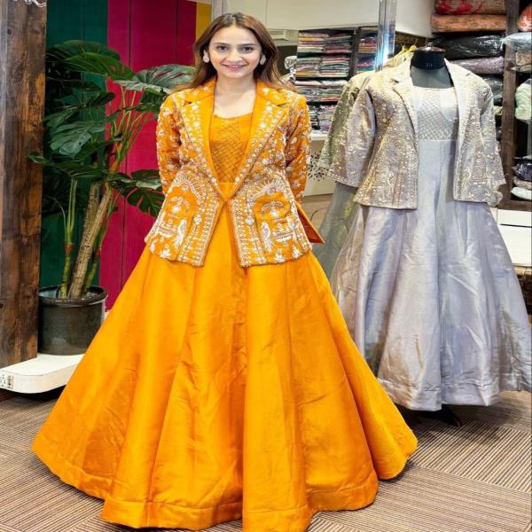  Party Wear designer gown With koti