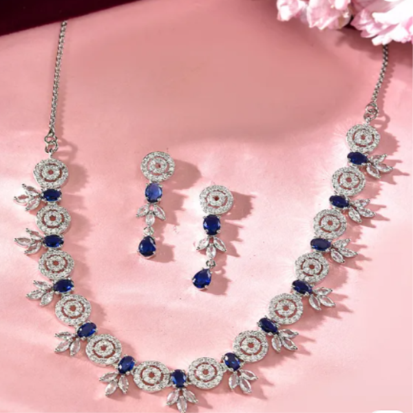 Silver Plated Dark Blue Stone