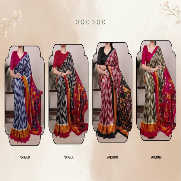 Zigzag weaves, tasar silk Saree